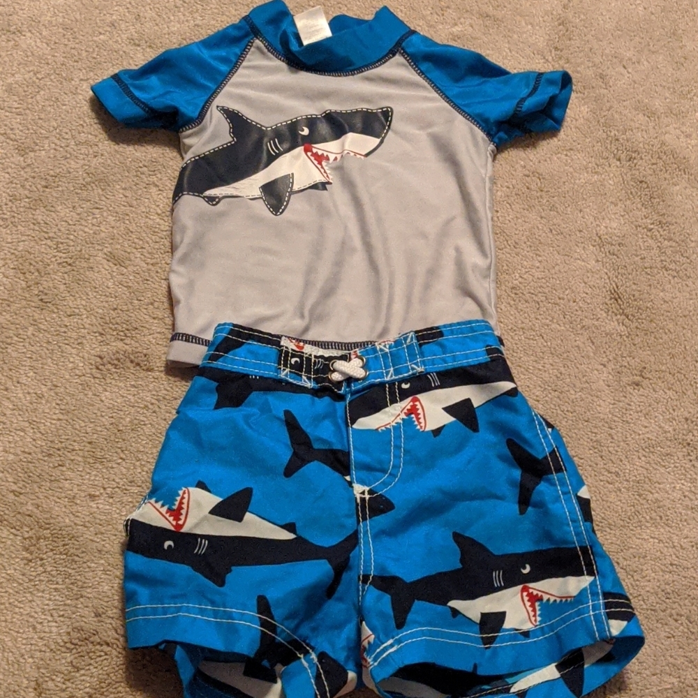 Rash guard and swim trunks shorts Set 9-12 months
